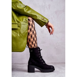 Vinceza Bottes à talon en daim pour femmes noires Grethe le noir 7