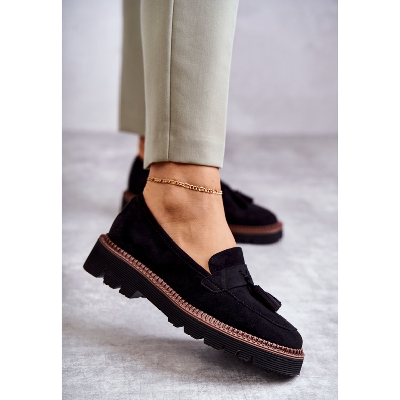 Vinceza Chaussures en daim pour femmes sur la plate-forme noire Unni 1