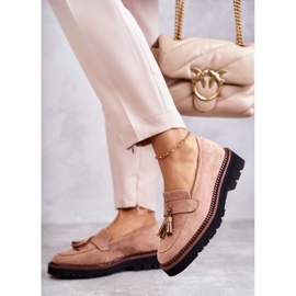 Vinceza Chaussures en daim pour femmes sur une plate-forme beige Unni 6