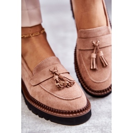 Vinceza Chaussures en daim pour femmes sur une plate-forme beige Unni 2