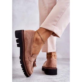 Vinceza Chaussures en daim pour femmes sur une plate-forme beige Unni 3