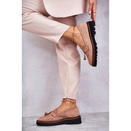 Vinceza Chaussures en daim pour femmes sur une plate-forme beige Unni 4