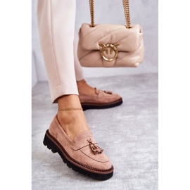 Vinceza Chaussures en daim pour femmes sur une plate-forme beige Unni 5