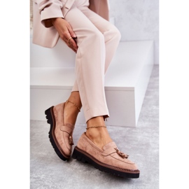 Vinceza Chaussures en daim pour femmes sur une plate-forme beige Unni 7