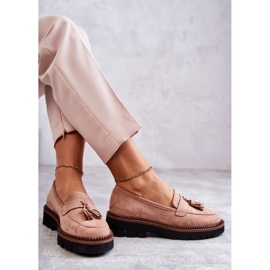 Vinceza Chaussures en daim pour femmes sur une plate-forme beige Unni 8