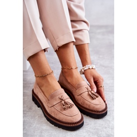 Vinceza Chaussures en daim pour femmes sur une plate-forme beige Unni 9
