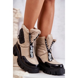 PM1 Bottes de neige chaudes beiges et noires pour femmes avec fermeture éclair Marit 1 PM1 Bottes de neige chaudes beiges et noires pour femmes avec fermeture éclair Marit 1