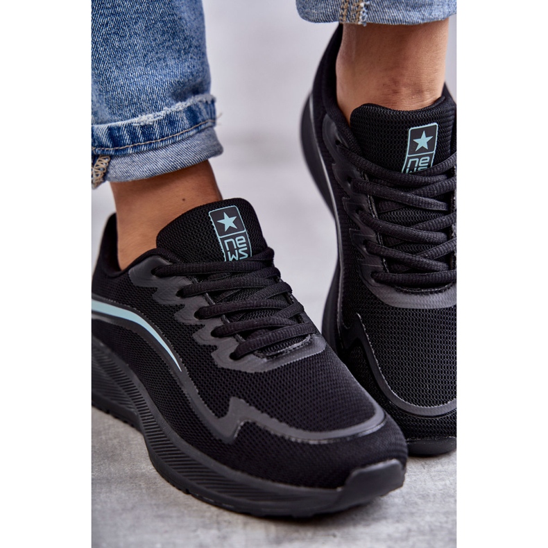Chaussures De Sport À La Mode Pour Femmes Baskets Noir Ida 2