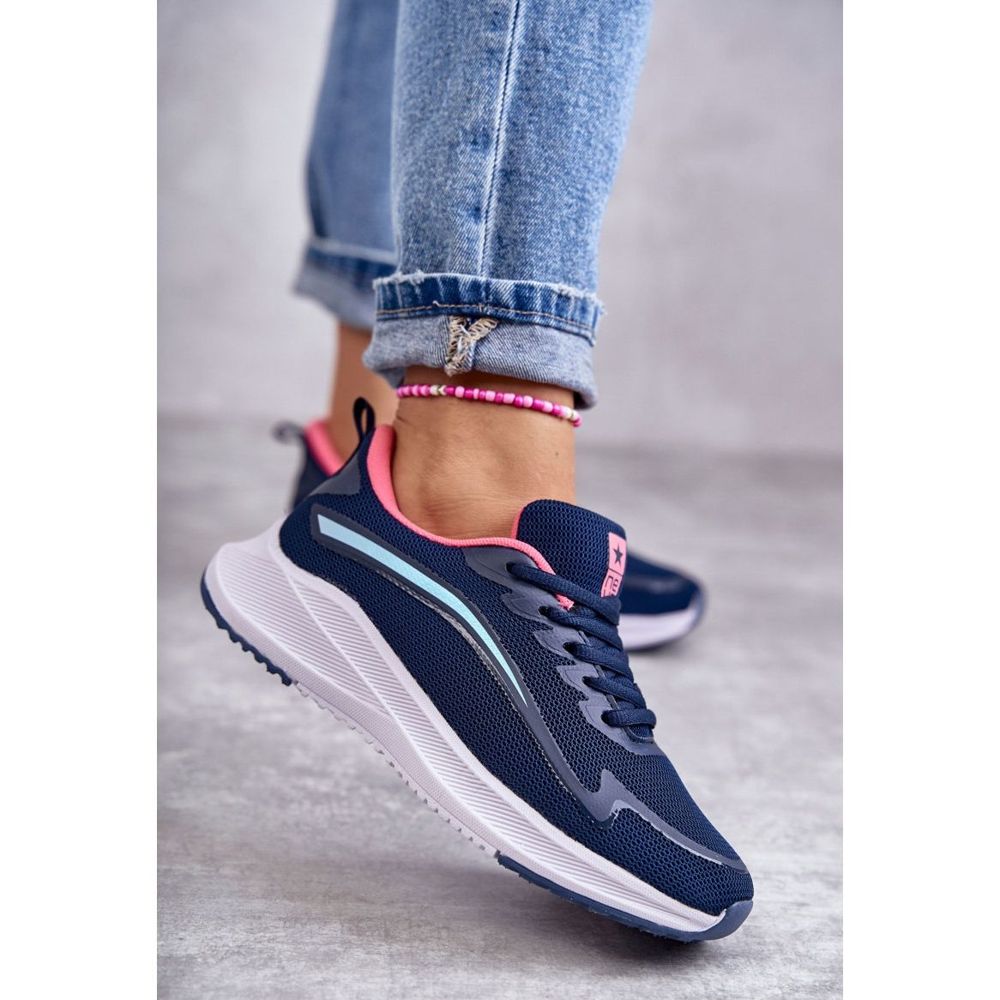 Chaussures De Sport A La Mode Pour Femmes Baskets Bleu Marine Ida