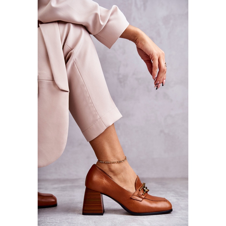 Escarpins Cuir Avec Chaîne Laura Messi 2514 Camel brun 2 Escarpins Cuir Avec Chaîne Laura Messi 2514 Camel brun 2