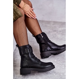 PJ1 Bottines femme noires à lacets et talons plats Firmina le noir 1