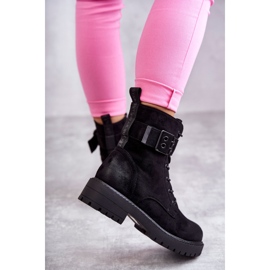 Bottes à lacets en daim pour femmes sur un talon plat Noir Firmina le noir 4