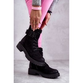 Bottes à lacets en daim pour femmes sur un talon plat Noir Firmina le noir 6