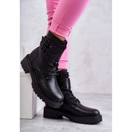 Bottes chaudes en éco-cuir pour femmes Noir Argent 2