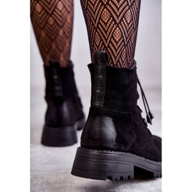 Bottes Chaudes Femme En Daim Avec Côtelé Noir Helia le noir 1