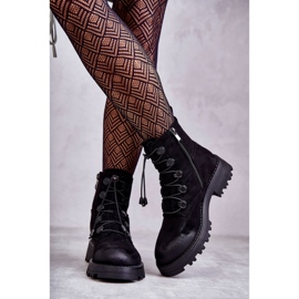 Bottes Chaudes Femme En Daim Avec Côtelé Noir Helia 2