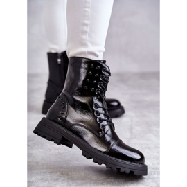 PJ1 Boots Laquées à Clous Noir Palmira 1