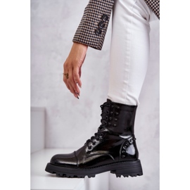 PJ1 Boots Laquées à Clous Noir Palmira le noir 5