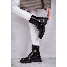 PJ1 Boots Laquées à Clous Noir Palmira le noir 4