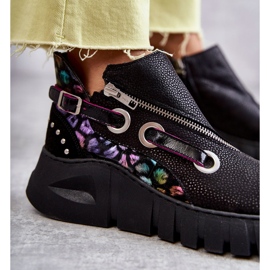 Bottines Maciejka en Cuir avec Mouchetures 05660-20 Noir le noir multicolore 4