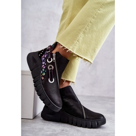 Bottines Maciejka en Cuir avec Mouchetures 05660-20 Noir le noir multicolore 6