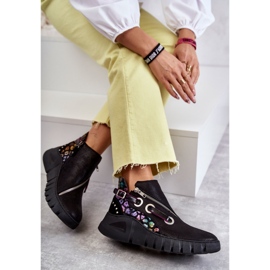 Bottines Maciejka en Cuir avec Mouchetures 05660-20 Noir le noir multicolore 7