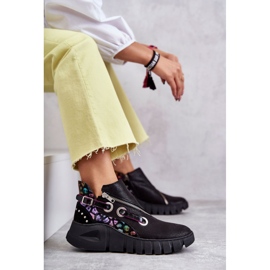 Bottines Maciejka en Cuir avec Mouchetures 05660-20 Noir le noir multicolore 9