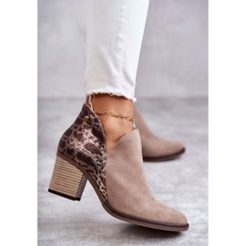 Bottes en cuir pour femmes à talon haut Maciejka Beige 04492-43 brun 1