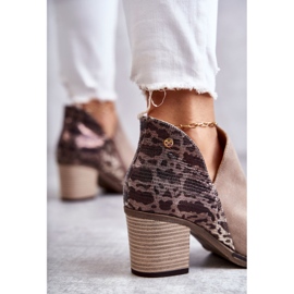 Bottes en cuir pour femmes à talon haut Maciejka Beige 04492-43 brun 2