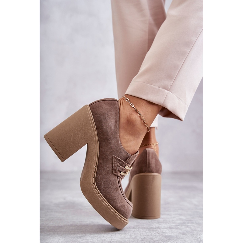 PL5 Chaussures en daim sur un poteau massif Beige Jaime 2