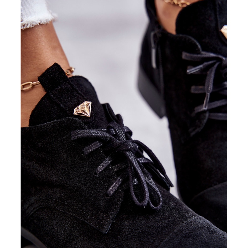 Bottines Daim Bottines Lacets Nicole 2781 Noir le noir 2