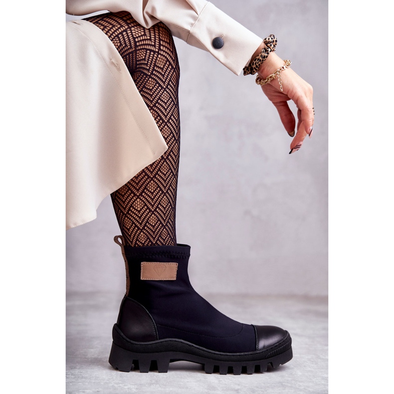 Bottes en tissu pour femme Nicole 2703 Noir 1