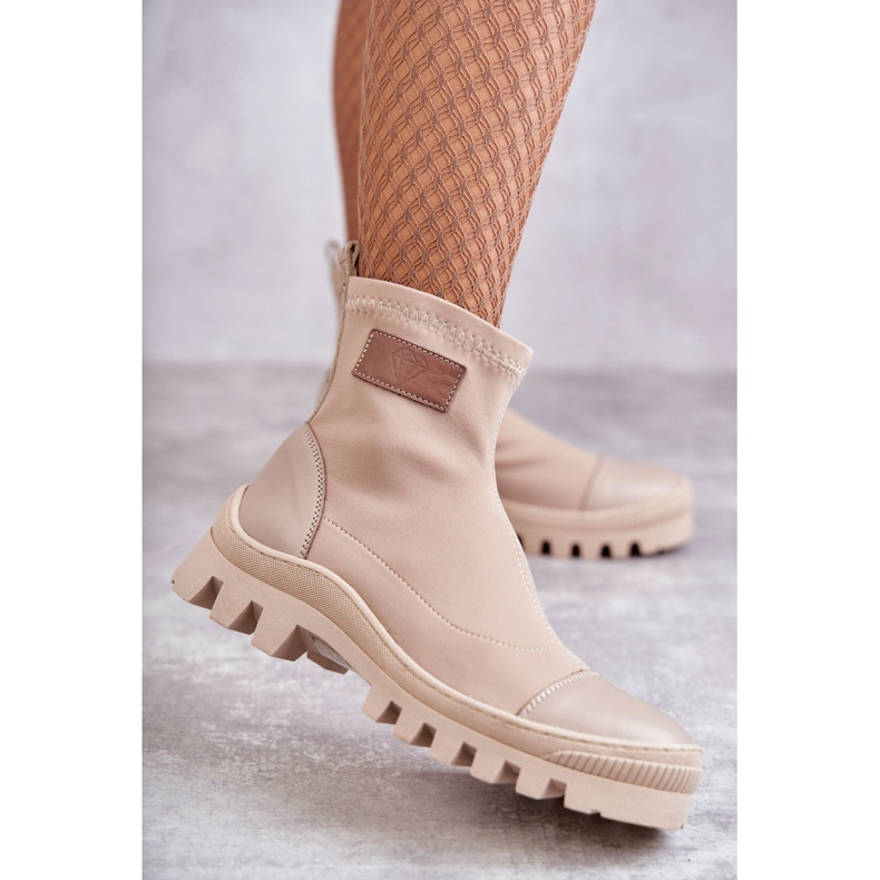 Bottines en tissu pour femme Nicole 2703 Beige 1