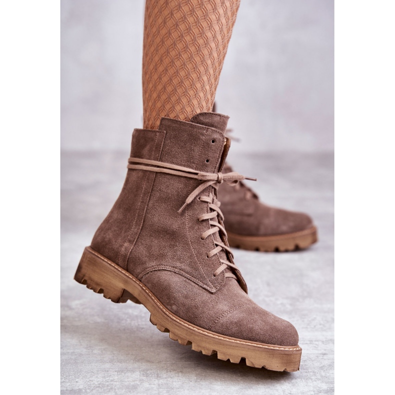 Boots en daim à fermeture éclair Nicole 2754 Marron brun 2