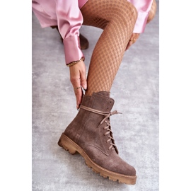Boots en daim à fermeture éclair Nicole 2754 Marron brun 1