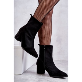 Bottes en daim pour femmes à talons hauts Nicole 2757 Noir 1