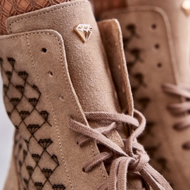 Boots à lacets en daim Nicole 2751 Beige 2 Boots à lacets en daim Nicole 2751 Beige 2