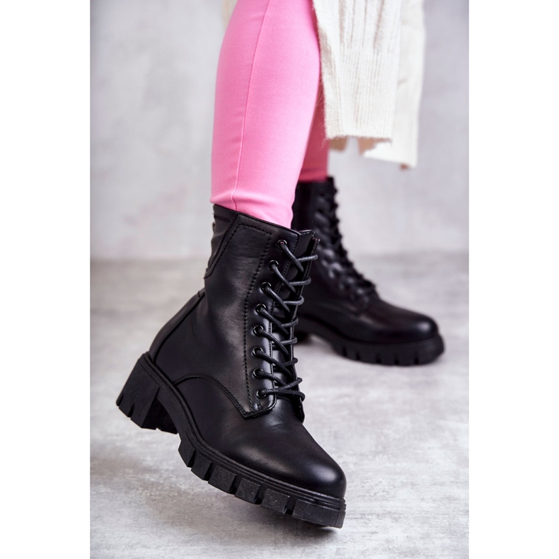 Vinceza Bottes en cuir sur fermeture éclair tonje noire 1