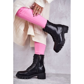 Vinceza Bottes en cuir sur fermeture éclair tonje noire le noir 2