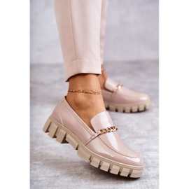 Sergio Leone Chaussures laquées avec une chaîne Beige Anne 1 Sergio Leone Chaussures laquées avec une chaîne Beige Anne 1