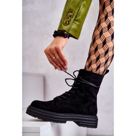 S.Barski Bottes en daim pour femmes attachées noires Afra le noir 4