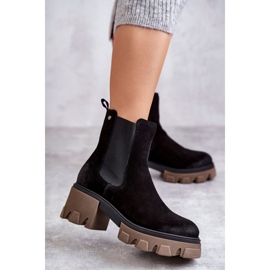 Bottes à plateforme en daim pour femmes noires Hilde le noir 1