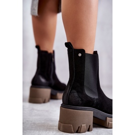 Bottes à plateforme en daim pour femmes noires Hilde le noir 2