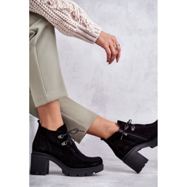 Bottines en daim pour femmes nouées noires Marianne le noir 6