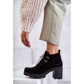 Bottines en daim pour femmes nouées noires Marianne le noir 5
