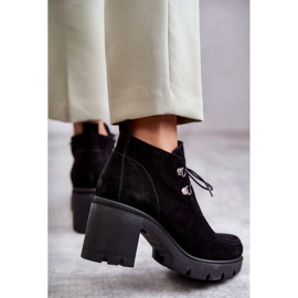 Bottines en daim pour femmes nouées noires Marianne le noir 3