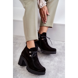 Bottines en daim pour femmes nouées noires Marianne le noir 4