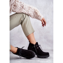 Bottines en daim pour femmes nouées noires Marianne le noir 7