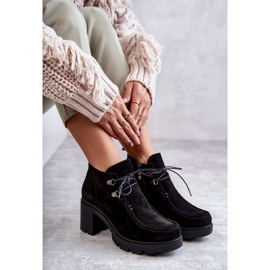 Bottines en daim pour femmes nouées noires Marianne le noir 8
