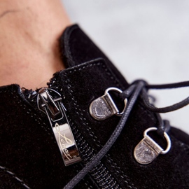 Bottines en daim pour femmes nouées noires Marianne le noir 9
